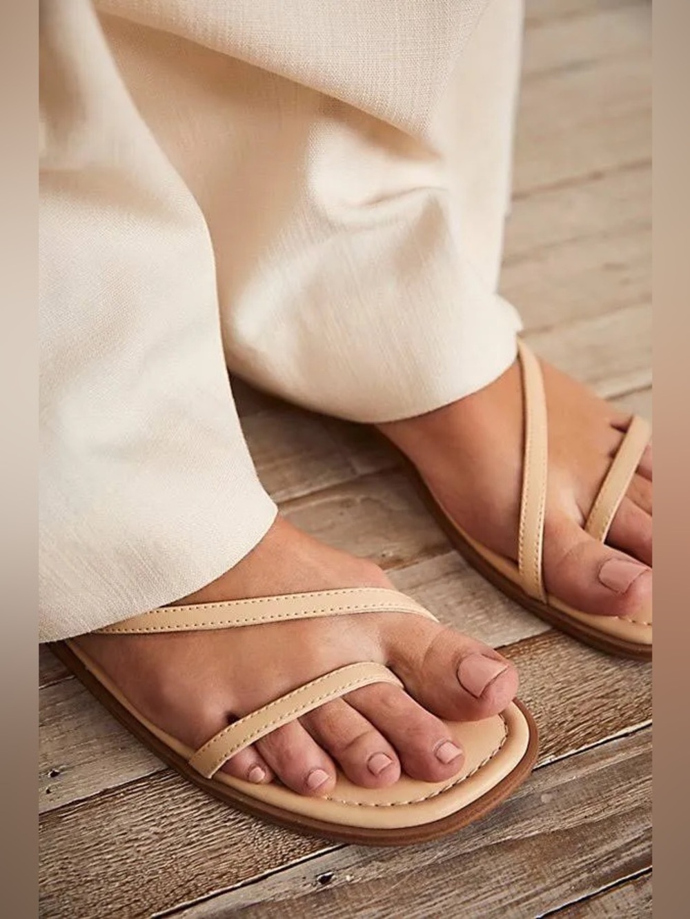 NWT NIB Free People Carina Vegan Leather Sandals Sandbar Size 8